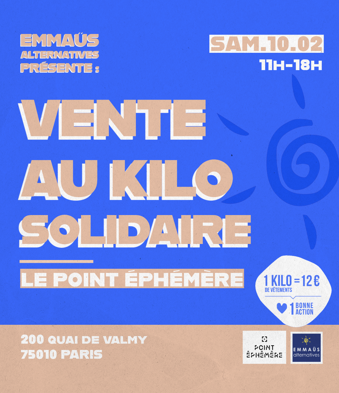 Vente au kilo solidaire au Point Éphémère