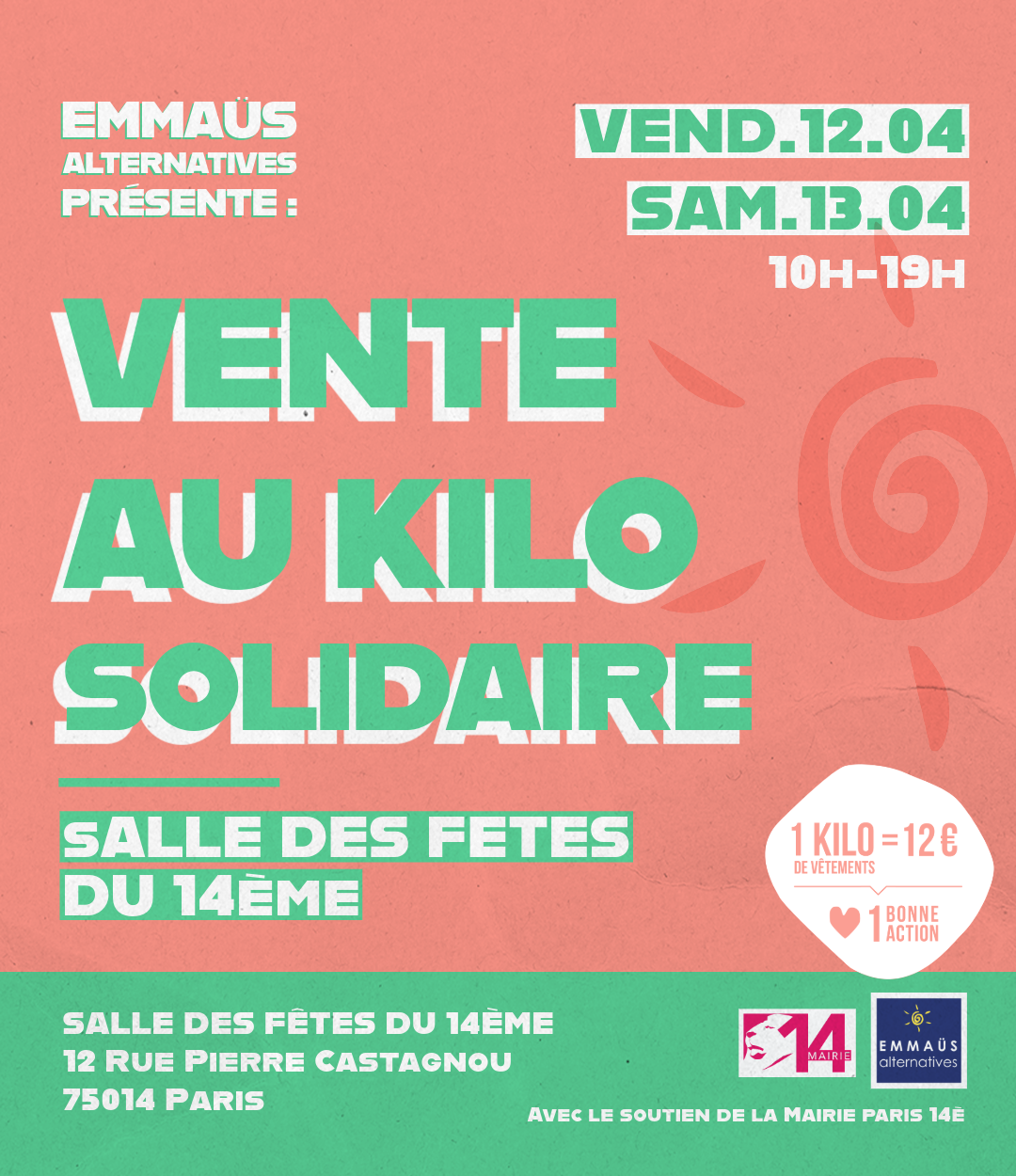 Vente au kilo solidaire • vend.12.04 & sam.13.04