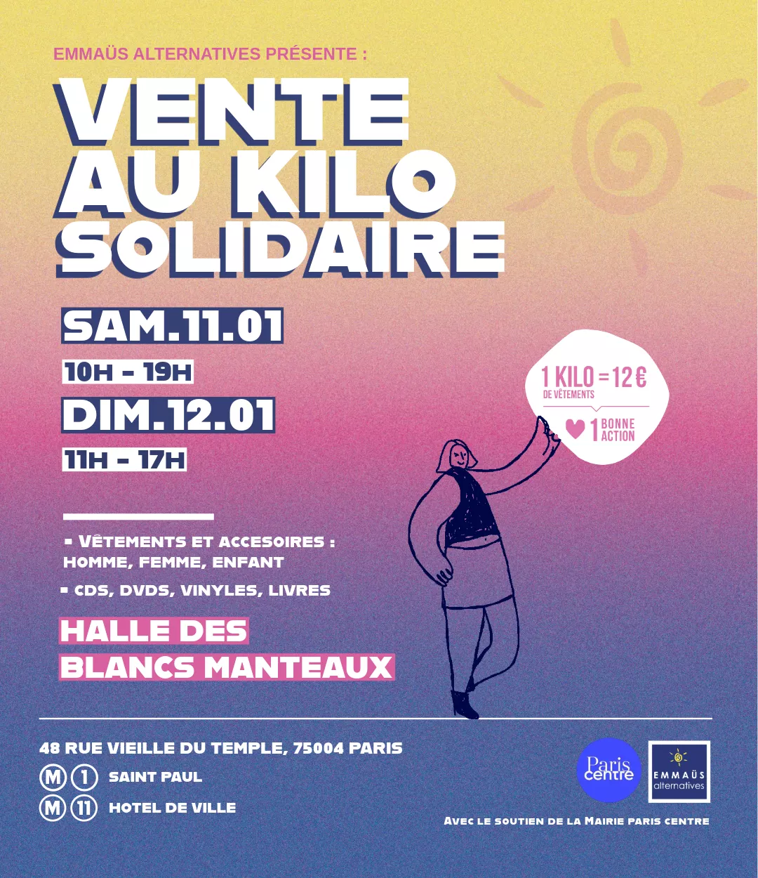 Vente au kilo solidaire • sam.11.01 & dim.12.01