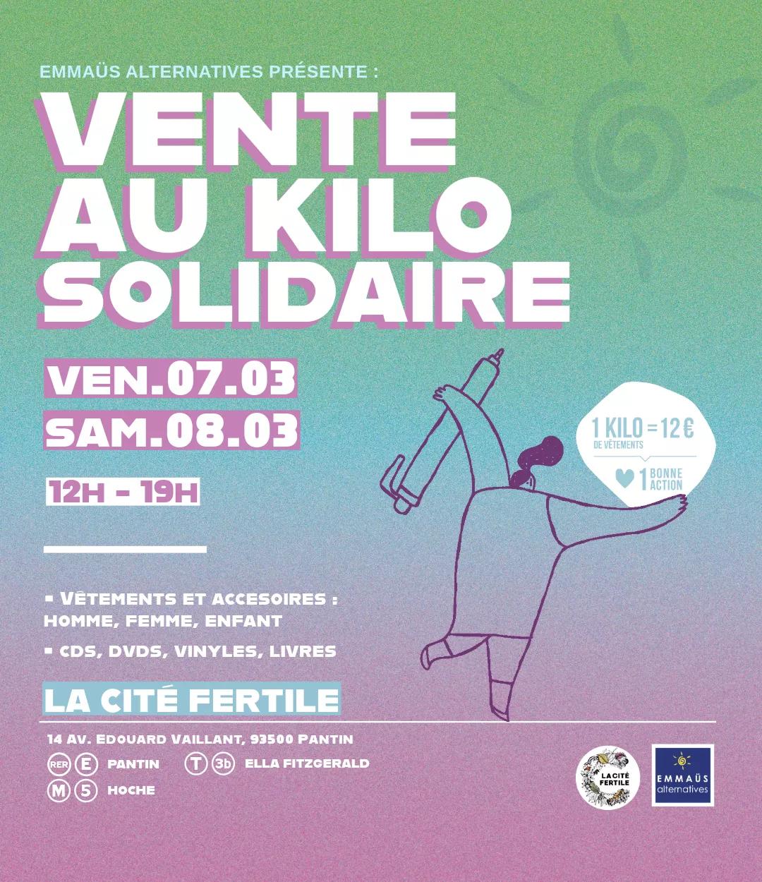 Vente au kilo solidaire • vend.07.03 et sam.08.03